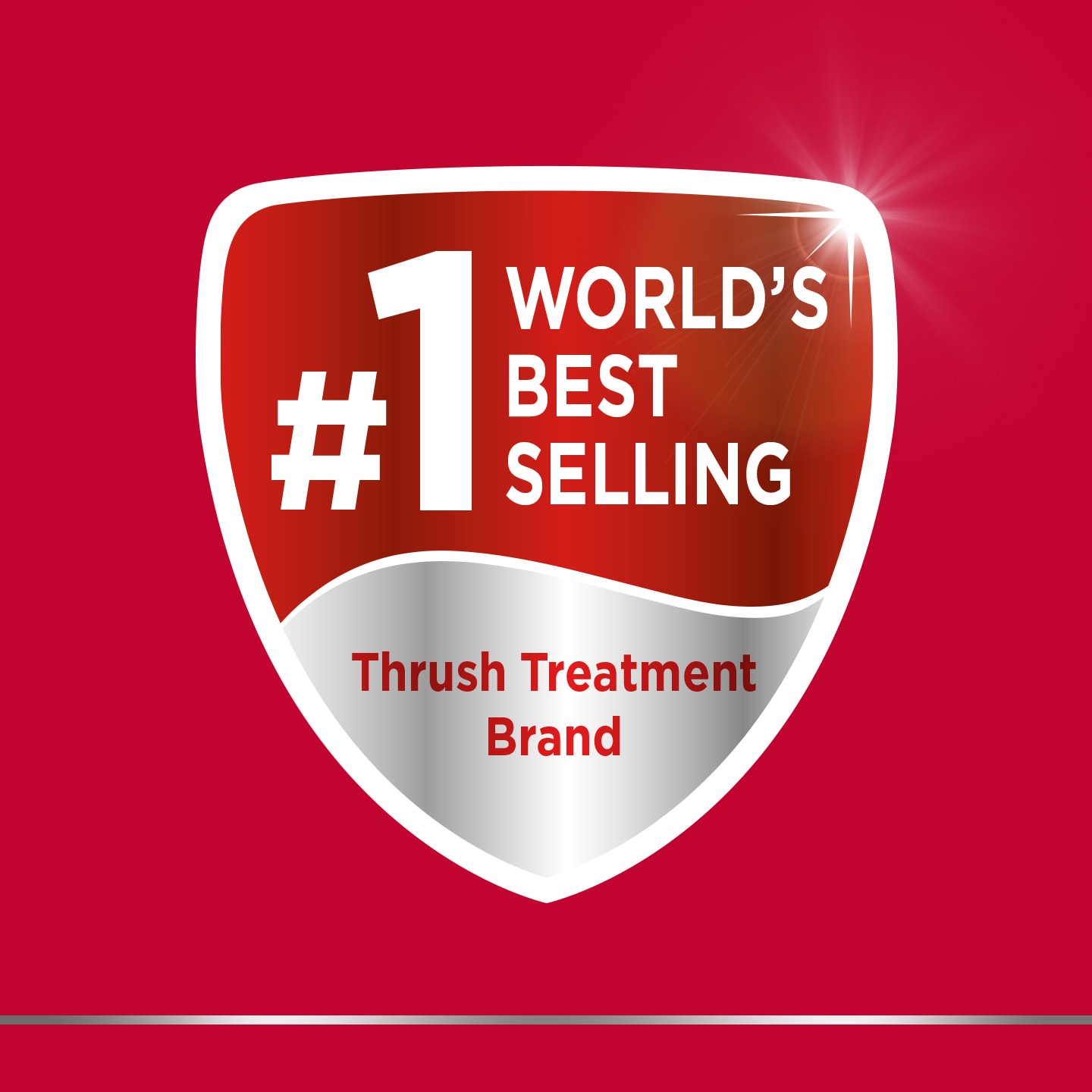 Canesten badge: #1 World’s best selling Thrush Treatment Brand and caption below: Trusted by millions of women for over 40 years