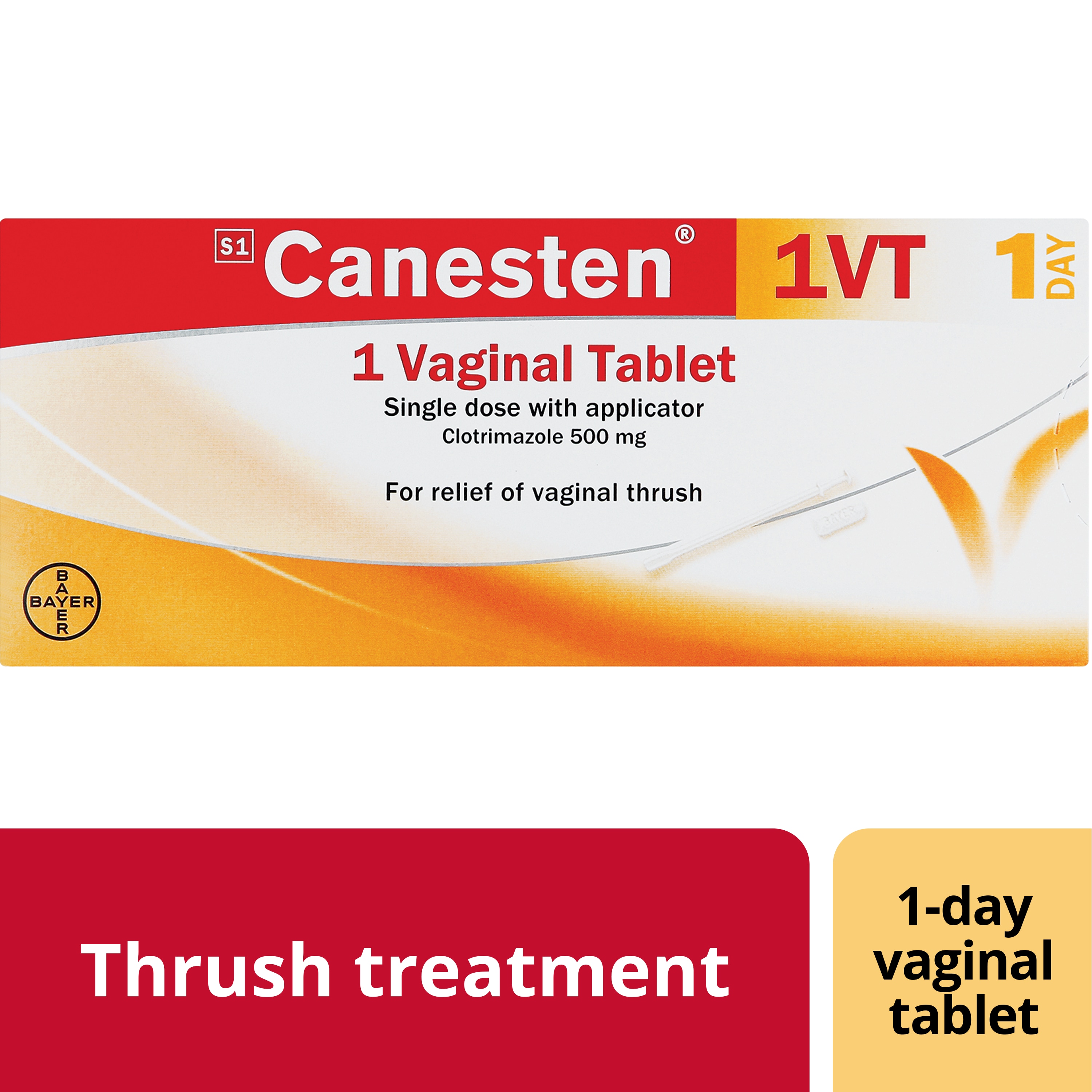 Thrush treatment 1-day vaginal tablet: Canesten Thrush 500mg 