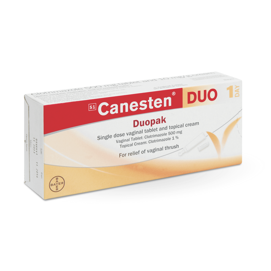 Canesten Thrush single dose vaginal tablet and topical cream, duopak 
