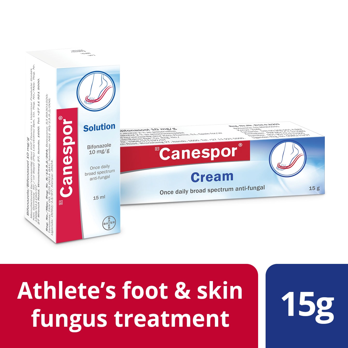 Canespor Bifonazole cream and solution for athlete’s foot and skin fungus treatment