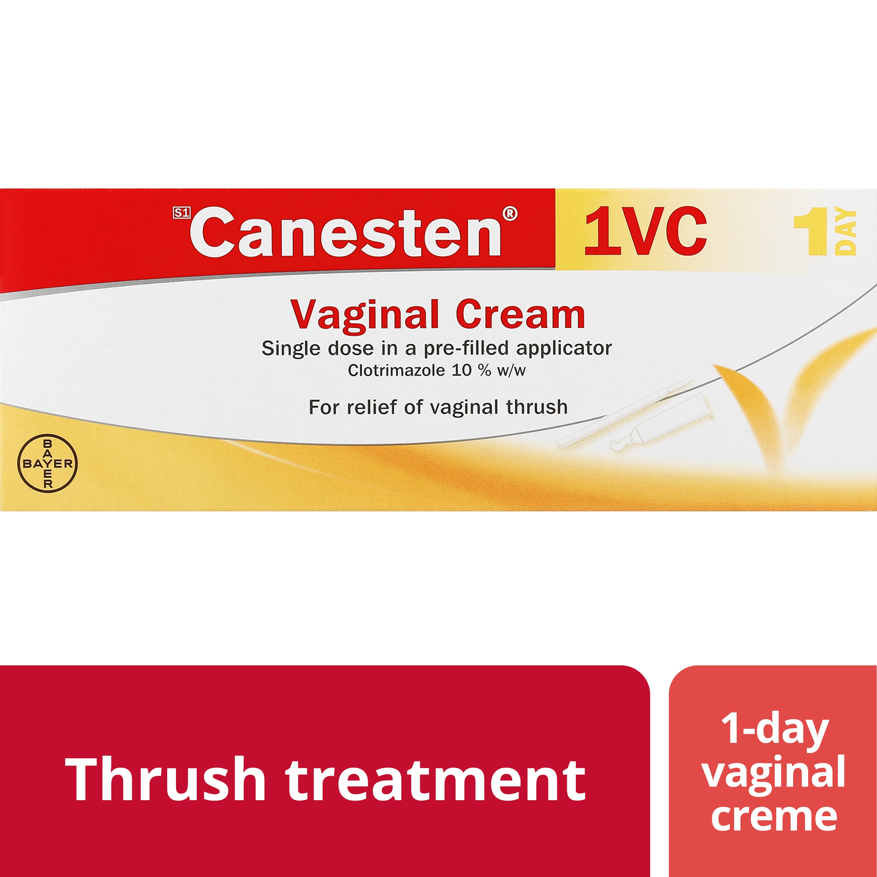 Thrush treatment 1-day vaginal cream: Canesten Thrush Internal Cream 