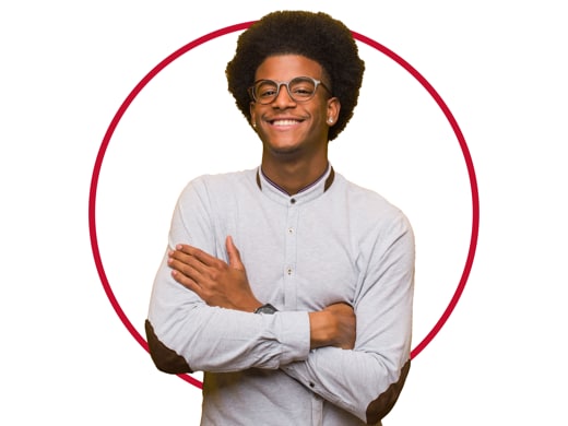 Smiling man in shirt happy after Canesten jock itch treatment